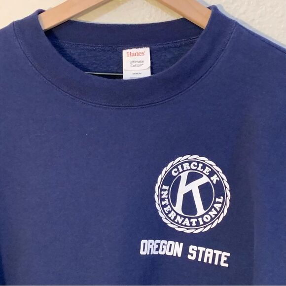 OREGON STATE Circle K International Blue Graphic Logo Crewneck Thick Sweatshirt. - Picture 3 of 9